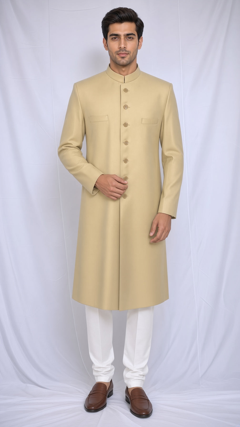 My Cream Sherwani - front
