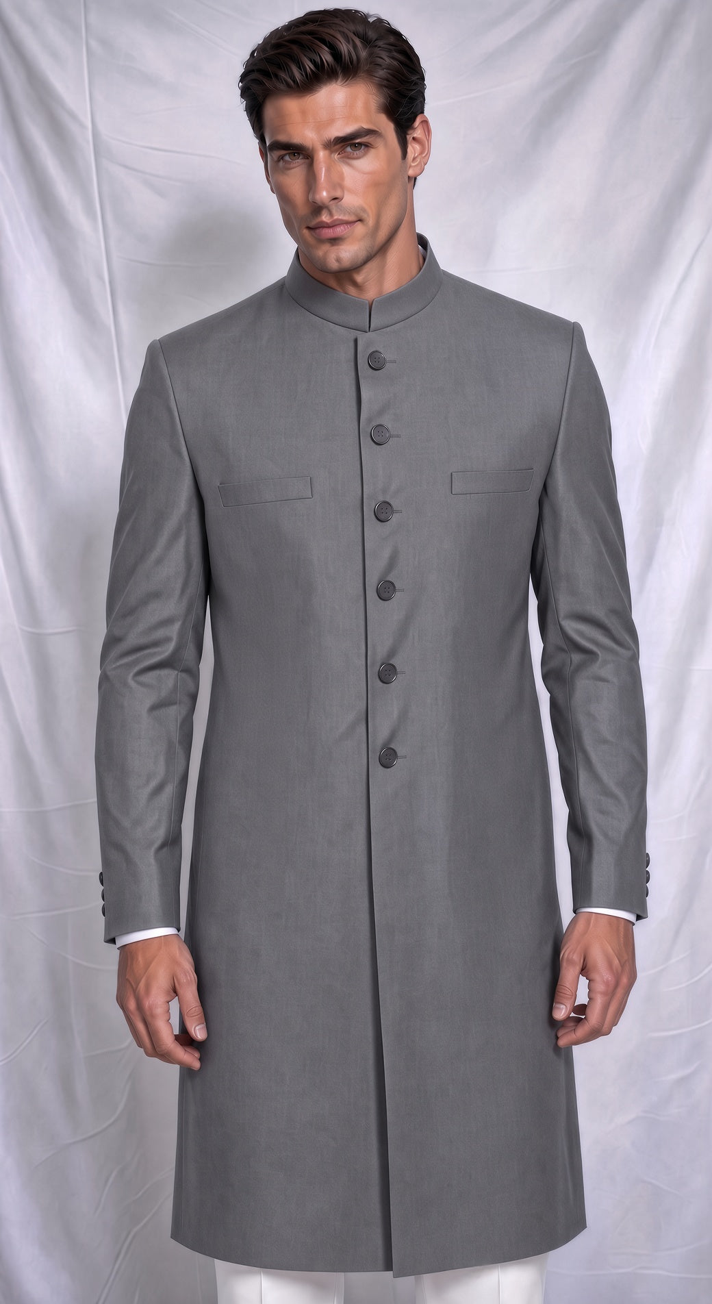 My Grey Sherwani - front